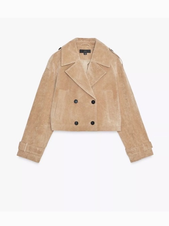 Zara Jackets & Blazers - Zara suede trench cropped jacket in small NWT
